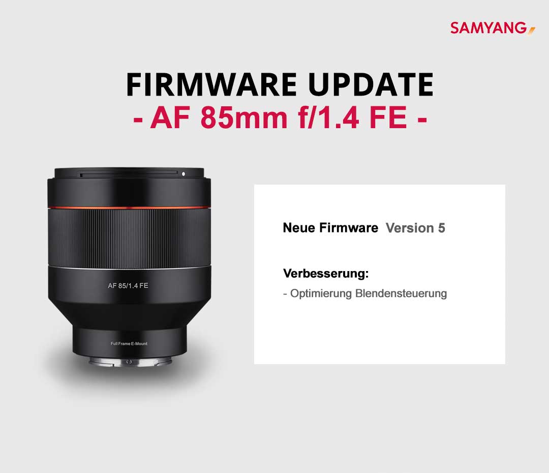 Samyang Firmware Update und Lensstation zum halben Preis
